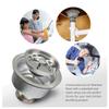Highcraft 9753 Kitchen Sink (3-1/2 Inch) Stainless Steel Drain Assembly with Strainer Basket and Rubber Stopper Long Extended Shank (3-3/4 Inch) view 3
