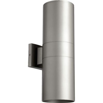 Quorum 721-2-3 Transitional Two Light Wall Mount from Cylinder Collection in Gray Finish,