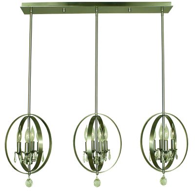 Framburg 1051 BN 12-Light Constellation Island Chandelier, Brushed Nickel