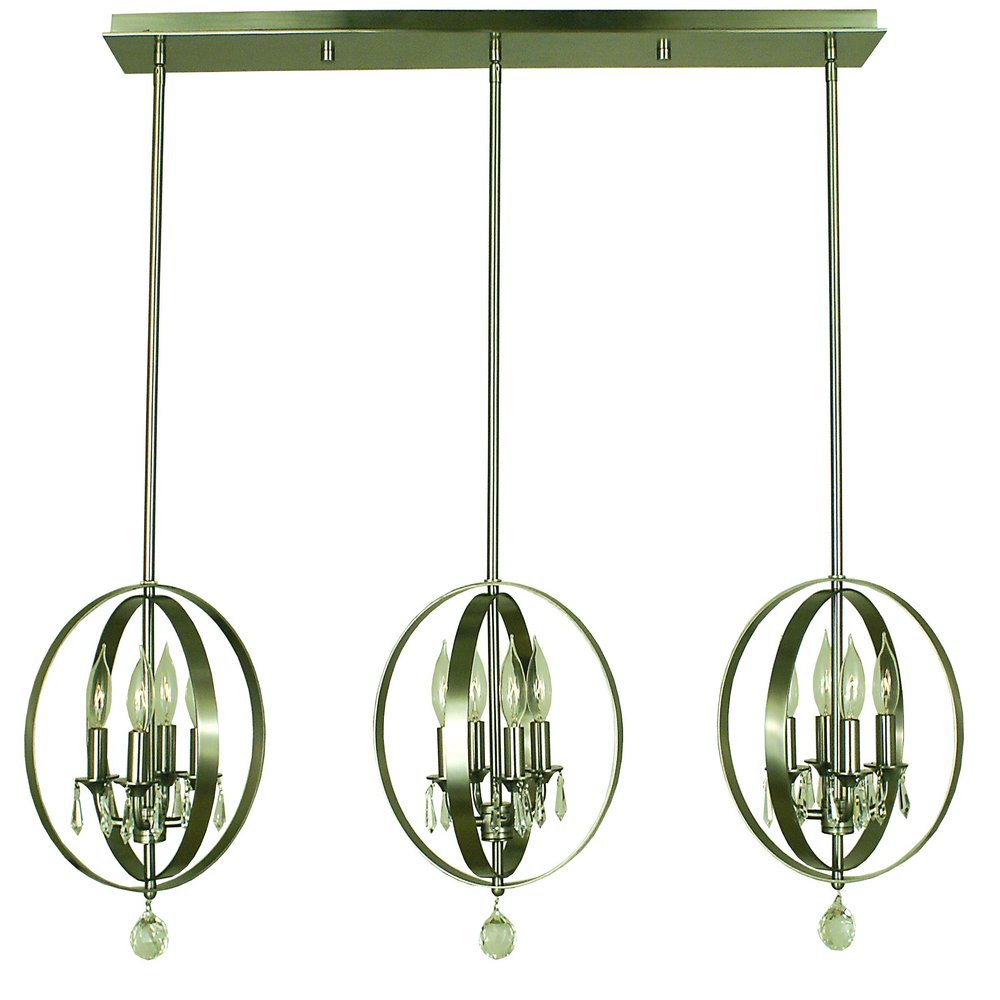Framburg 1051 BN 12-Light Constellation Island Chandelier, Brushed Nickel