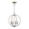 Livex Lighting 4664-91 Milania 4 Light Convertible Hanging Lantern/Ceiling Mount, Brushed Nickel view 1