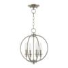 Livex Lighting 4664-91 Milania 4 Light Convertible Hanging Lantern/Ceiling Mount, Brushed Nickel view 2