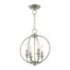 Livex Lighting 4664-91 Milania 4 Light Convertible Hanging Lantern/Ceiling Mount, Brushed Nickel view 3