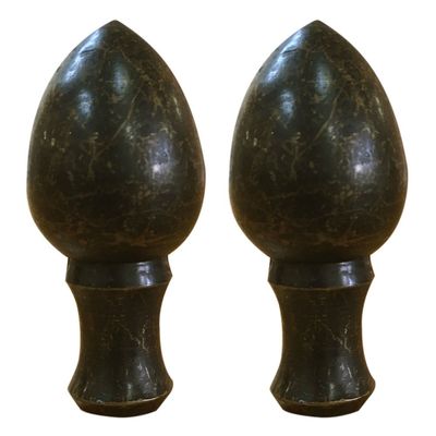 Royal Designs Egg Lamp Finial for Lamp Shade, 2.25 Inch, Antique Brass - Set of 2
