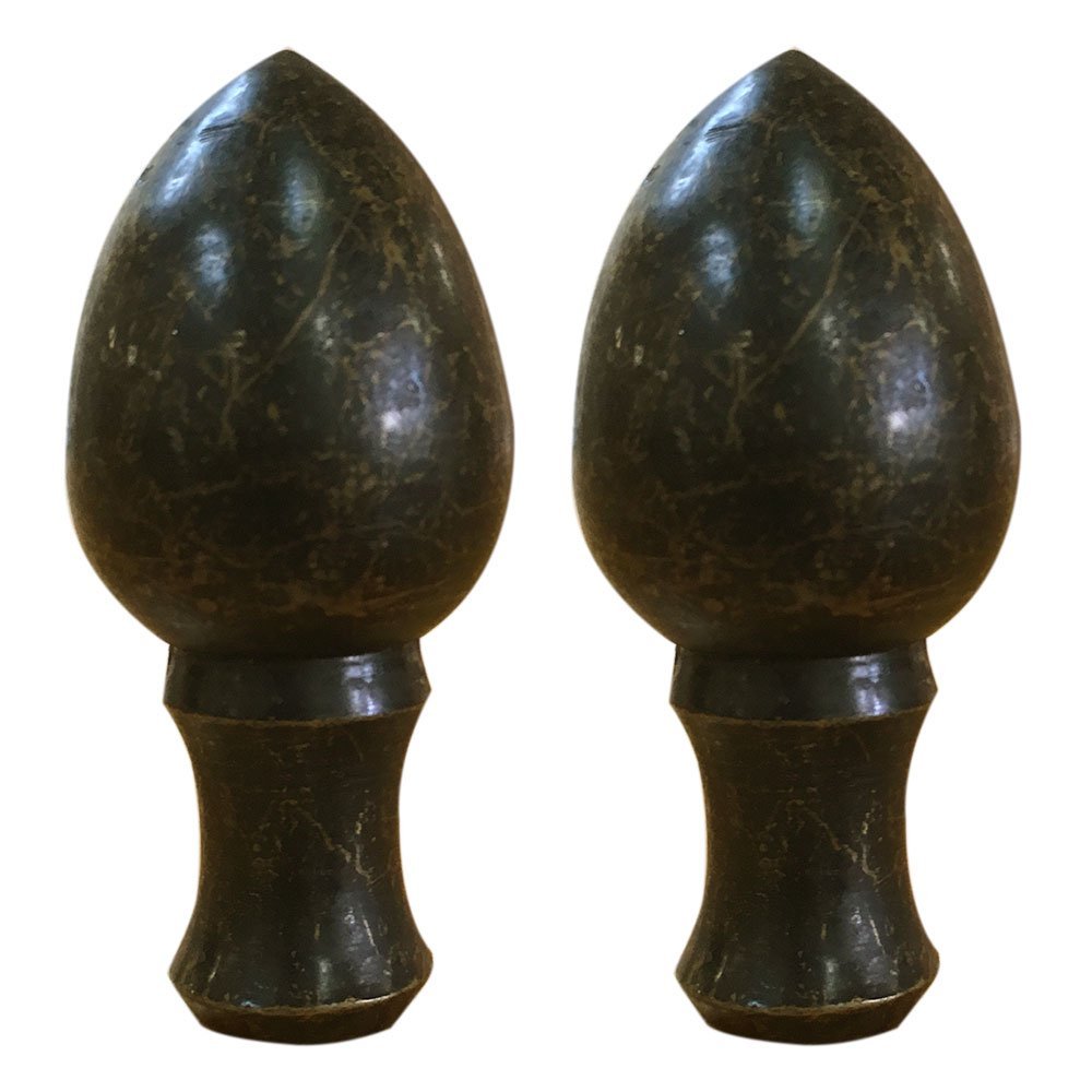 Royal Designs Egg Lamp Finial for Lamp Shade, 2.25 Inch, Antique Brass - Set of 2