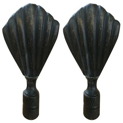 Royal Designs Seashell Lamp Finial for Lamp Shade, 2 Inch, Antique Brass, Set of 2