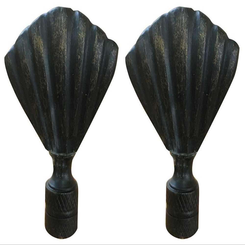Royal Designs Seashell Lamp Finial for Lamp Shade, 2 Inch, Antique Brass, Set of 2