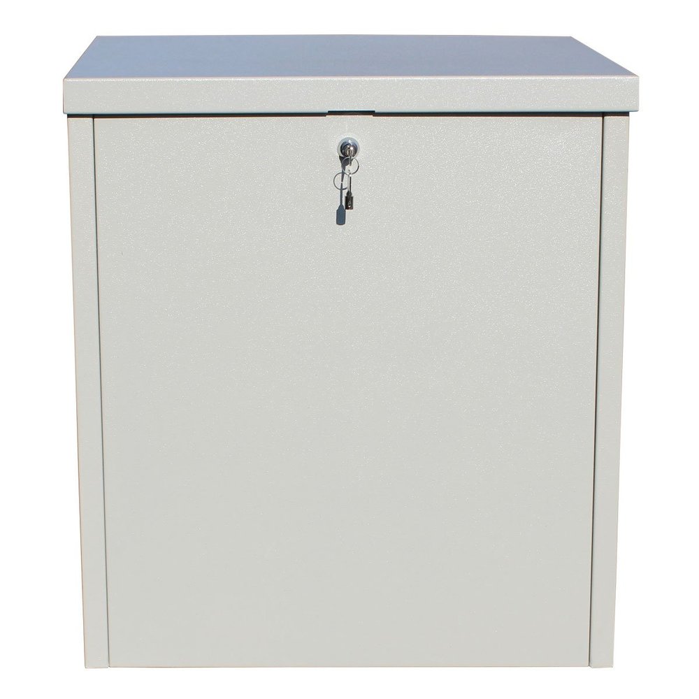 Qualarc PCSDB-LG Parcel Chest Secure Locking Delivery Box Made of Galvanized Steel, Textured Gray, Large