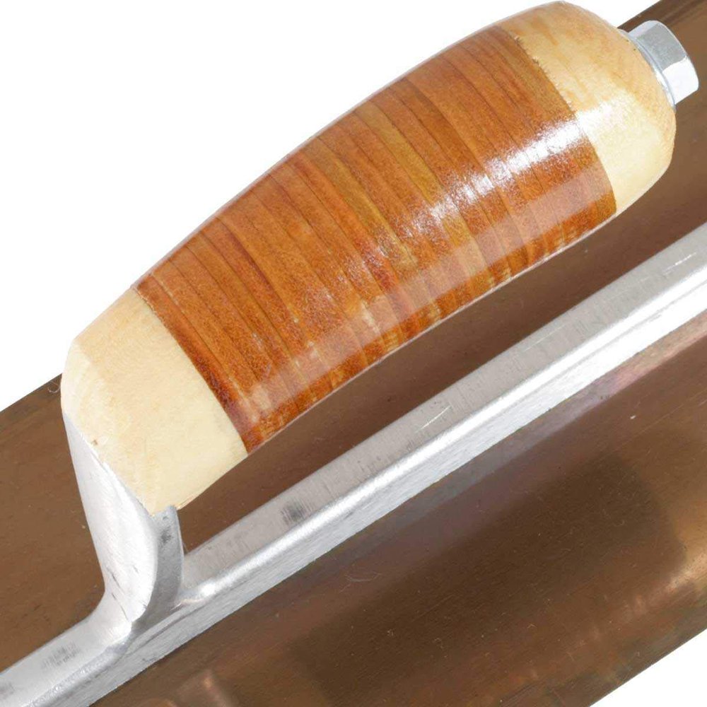 Kraft Tool CFE536L Elite Gold Stainless Steel Trowel with Leather Handle, 12 x 4-Inch