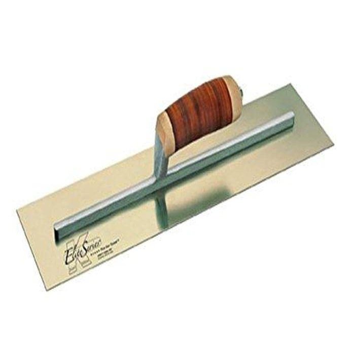 Kraft Tool CFE541L Elite Series Five Star Cement Trowel with Leather Handle, 14 x 4-Inch