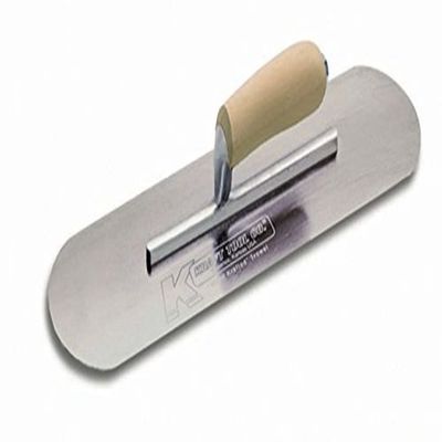 Kraft Tool CF435 Carbon Steel Pool Trowel with Camel Back Wood Handle, 10 x 3-Inch