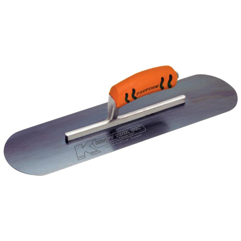 Kraft Tool CF276BPF Blue Steel Pool Trowel with ProForm Handle, 12 x 3-1/2-Inch