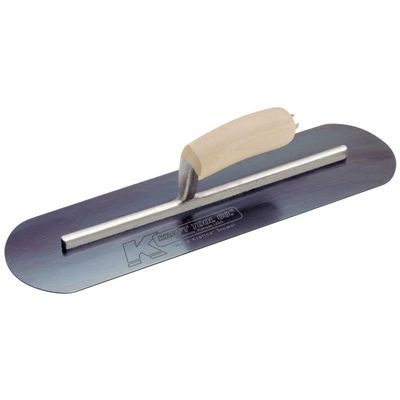 Kraft Tool CF740B Blue Steel Pool Trowel with Camel Back Wood Handle L-Shank, 20 x 5-Inch,Multi