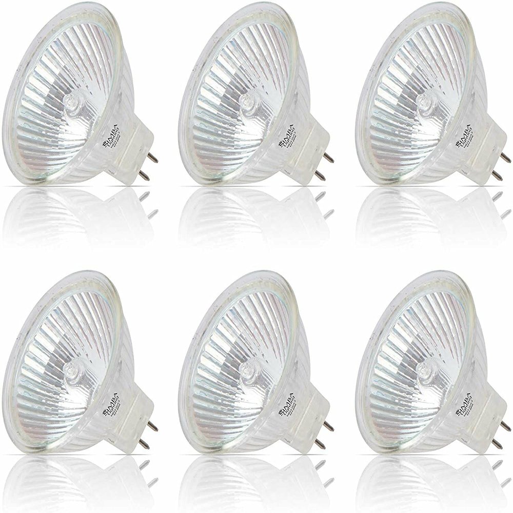 Simba Lighting Halogen MR16 20W 12V Light Bulbs, GU5.3 Base, 2700K, 6 Pack