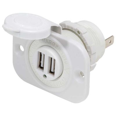 Blue Sea Systems 1016200 12V DC Dual USB Charger Socket, White