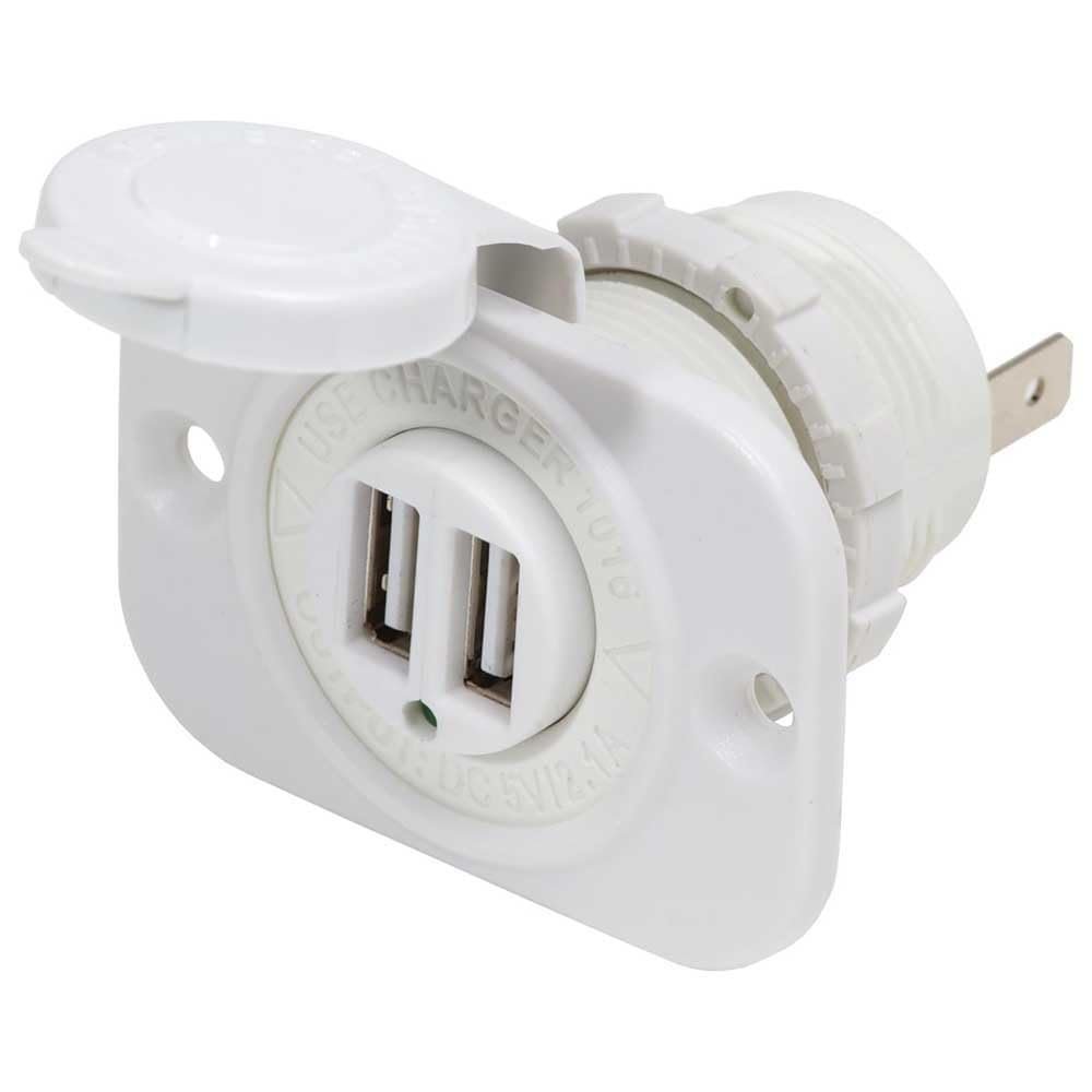 Blue Sea Systems 1016200 12V DC Dual USB Charger Socket, White