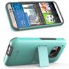 VENA HTC One (M9) Case - [Legacy] Slim Fit Dual Layer Hybrid Case with Kickstand & Screen Protector for HTC One M9 (2015) - Teal & Gray view 3