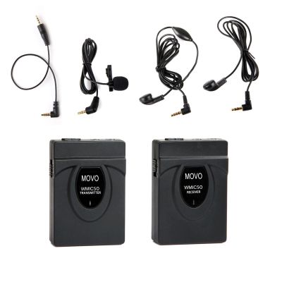 Movo 2.4GHz Wireless Lavalier Microphone System for Canon EOS 90D, 80D, 77D, 70D, 60D, 7D, 6D, 5D, 1D, R10, R6, R7, R5, R3 Digital Rebel SL3, SL2, SL1, T8i, T7i, T6i, DSLR Cameras