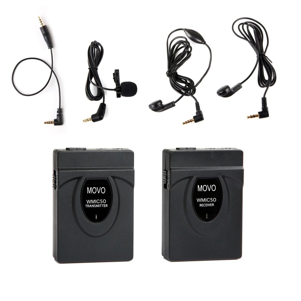 Movo 2.4GHz Wireless Lavalier Microphone System for Canon EOS 90D, 80D, 77D, 70D, 60D, 7D, 6D, 5D, 1D, R10, R6, R7, R5, R3 Digital Rebel SL3, SL2, SL1, T8i, T7i, T6i, DSLR Cameras