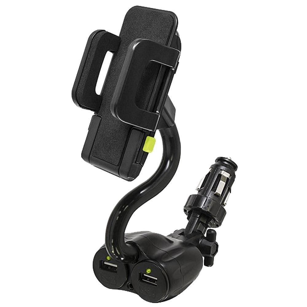 Bracketron TekGrip 12V Power Dock Mount Phone Holder Two Charging Ports Hands Free iPhone X 8 Plus 7 SE 6s 6 Samsung Galaxy S9 S8 S7 S6 Note Google Pixel 2 XL LG Nexus Sony Nokia BT1-663-2, Black