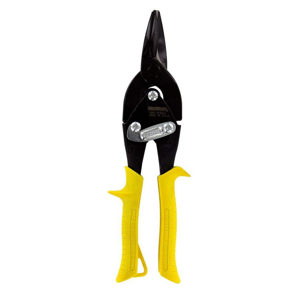 MIDWEST Blackout Series Aviation Snip - Straight Cut Regular Tinner Shears, Made in the USA - MWT-6716SO