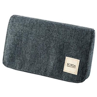 ELECOM BMA-GP05BK Gadget Pouch, Bag-in-Bag, Storage Pouch, Flap Type, Compact, Medium, Greenish-Grey