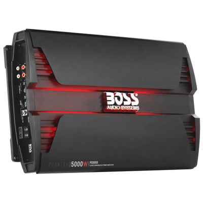 BOSS Audio Systems PD5000 Phantom 5000-Watt, 1, 2, 4 Ohm Stable Class D Monoblock Car Amplifier with Remote Subwoofer Control