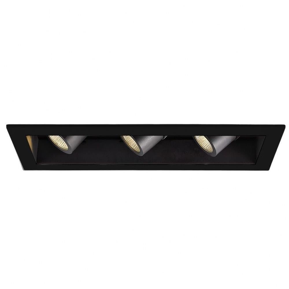 WAC Lighting MT4LD316NE-F927-BK LED Precision Multiple Three New Construction Non-IC Housing in 2700K 90CRI Flood Beam, 3 Lights, Black