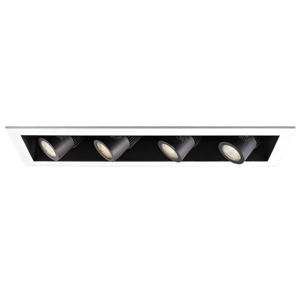 WAC Lighting MT4LD416NE-S40-BK LED Precision Multiple Four New Construction Non-IC Housing in 4000K Spot Beam, 4 Lights, Black