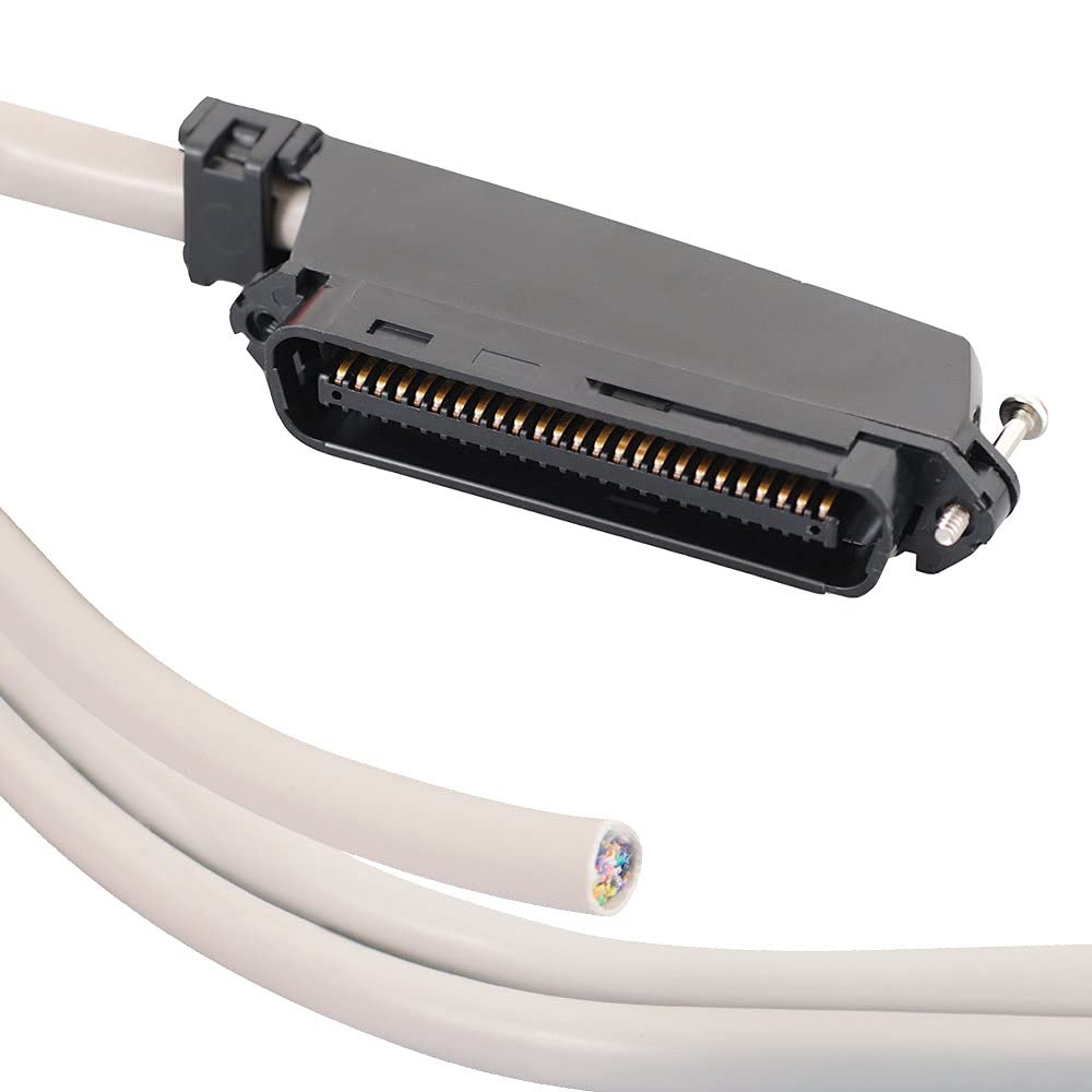 ICC Male to Open-End 25-Pair Telco Cable 5ft - Cat3 24AWG, 100% Solid Pure Copper, Gray Riser CMR Cable with 90-Degree 50-Pin Telco Connector for Voice and Low Data PBX Applications, 5 Feet