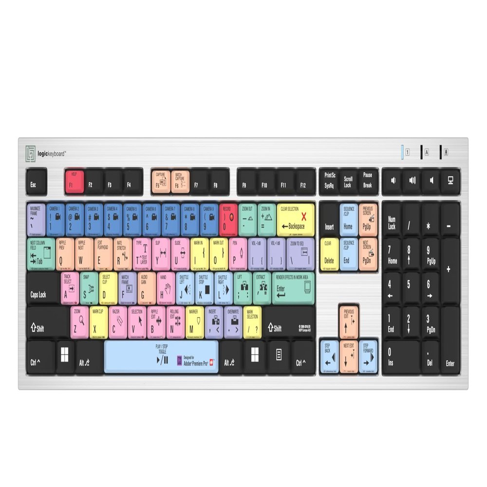 Logickeyboard 'Slimline' Designed for Editing in Adobe Premiere Pro on Windows PC  p/n LKBU-PPROCC-AJPU-US