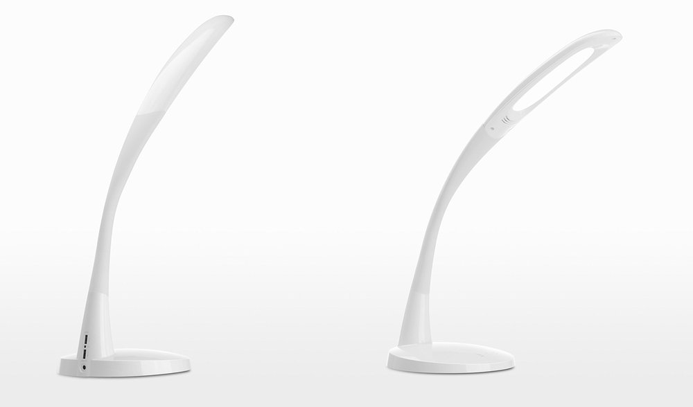 ViSee Super High Brightness LED Desk Lamp with 5-Level Brightness Touch Control, Folding Goose Neck, and Two USB Charging Ports