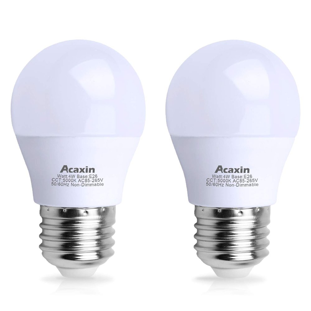 Acaxin LED Refrigerator Light Bulbs - IP54, A15 4W 5000K, 40W Equiv, Fridge