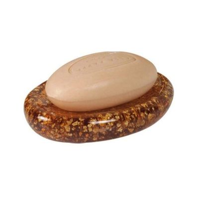 Gedy Melissa Round Soap Holder, Transparent Gold
