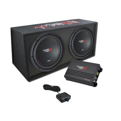 Cerwin Vega XED Series 12" Dual Subwoofer - 600W RMS, 2 Ohm Loaded, High-Efficiency Class D, Vented MDF Enclosure, Proprietary Vega Bass Boost, Remote Bass Knob, Perfect for Car Audio Systems BKX212V