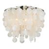 VAXCEL Elsa 16-in W Satin Nickel Capiz Shell Coastal Flush Mount Ceiling Light Fixture view 1