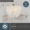 VAXCEL Elsa 16-in W Satin Nickel Capiz Shell Coastal Flush Mount Ceiling Light Fixture view 4