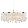 VAXCEL Elsa 5 Light Capiz Shell Chandelier, Kitchen Island Pendant Fixture, Satin Nickel Finish, Dimmable Ceiling Mounted Lighting view 1