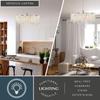 VAXCEL Elsa 5 Light Capiz Shell Chandelier, Kitchen Island Pendant Fixture, Satin Nickel Finish, Dimmable Ceiling Mounted Lighting view 3