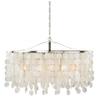 VAXCEL Elsa 5 Light Capiz Shell Chandelier, Kitchen Island Pendant Fixture, Satin Nickel Finish, Dimmable Ceiling Mounted Lighting view 4