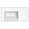 Scarabeo 3008-Three Hole ML Rectangular Ceramic Self Rimming/Wall Mounted Bathroom Sink, White view 2