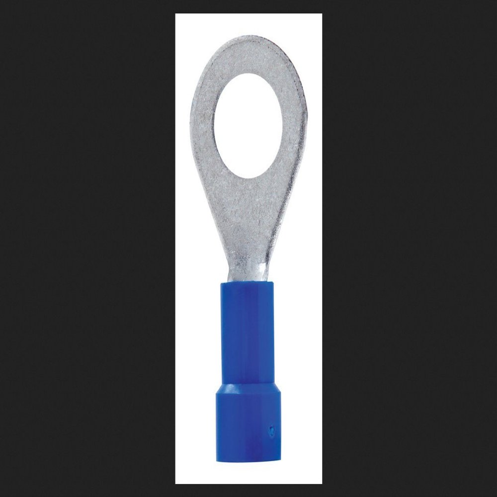 JANDORF SPECIALTY HARDWARE 60908 Blue Ring Terminal, 16-14 AWG, Insulated, Tin Plated Copper