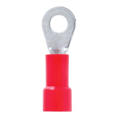 Terminal, Ring, 22-18 Gauge, Vinyl, #6 Stud (Pack): Durable Design for Secure Connections