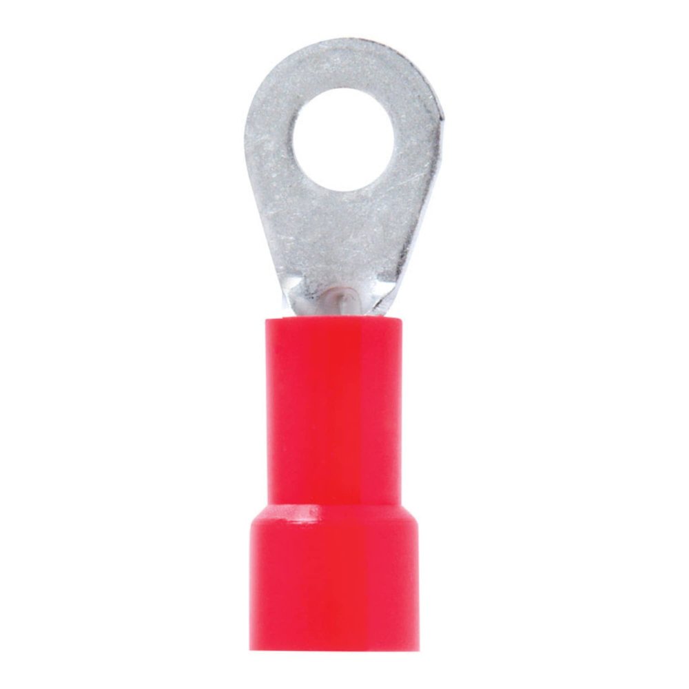Terminal, Ring, 22-18 Gauge, Vinyl, #6 Stud (Pack): Durable Design for Secure Connections