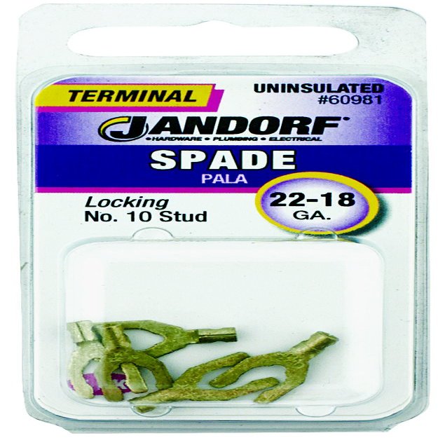 Terminal, Spade-Lock, 22-18 Gauge, Uninsulated, #10: Reliable Connection for Efficient Wiring