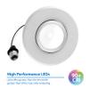 NICOR Lighting 5/6 inch Adjustable LED Eyeball Retrofit Downlight Kit in 3000K (DEB56-20-120-3K-WH) view 4