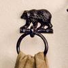 BLACK FOREST DECOR Kodiak Bear Cast Towel Ring 4" Wx3 1/2" Dx8 H view 1