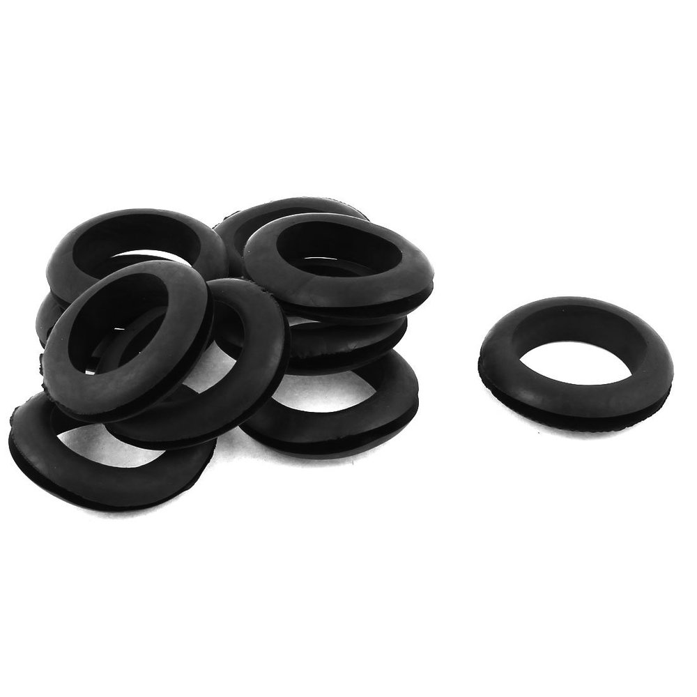 uxcell 10 Pcs Black Rubber 35mm Open Hole Ring Dual Side Cable Wiring Grommet