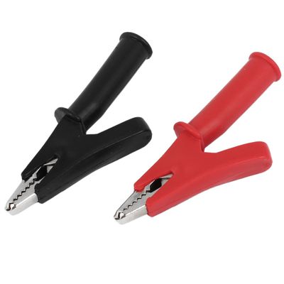 uxcell 2 Pcs Red Black Insulated 55mm Long Clips for Charge Cable