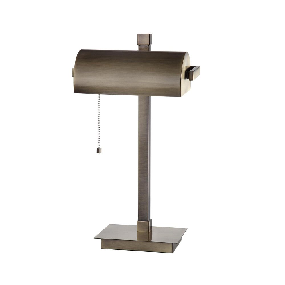 Milton Greens Stars A31187AB Sherman Traditional Desk Lamp, 19.25-Inch, Antique Brass